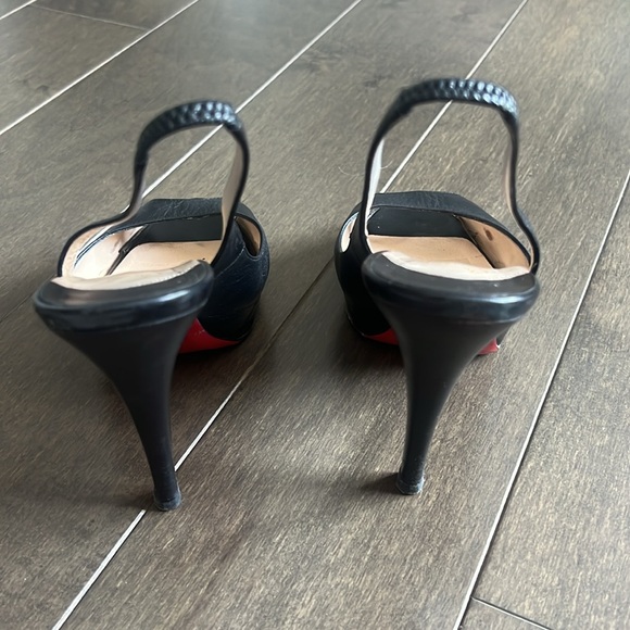 Christian Louboutin, black peep toe sling back heels size 39 - Picture 3 of 7